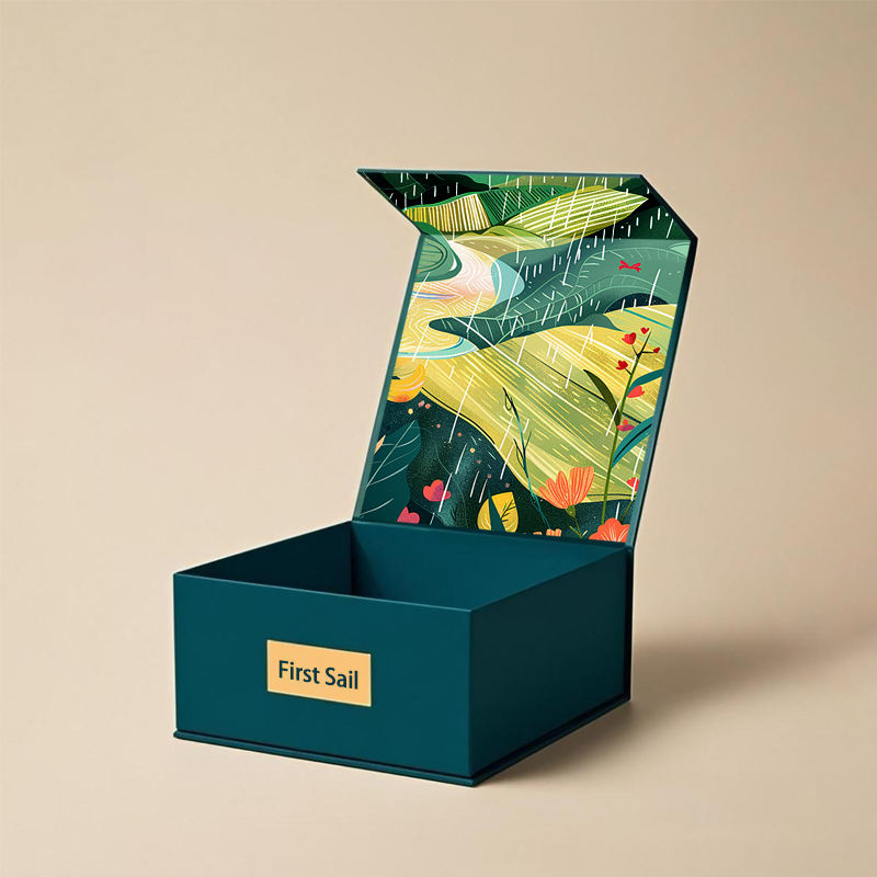 Custom Logo Folding Cardboard Baby Black Luxury Gift Packaging Box Rigid Magnetic Paper Boxes with Lid for Small Business