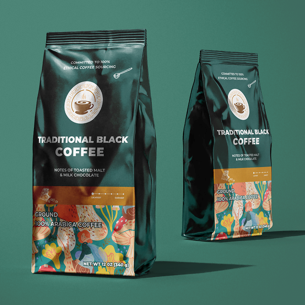 Custom Printed Coffee Bags with Valve Stand up Aluminium Foil Side Zipper Flat Bottom Bag Reusable Heat sealed Coffee Bean Bag