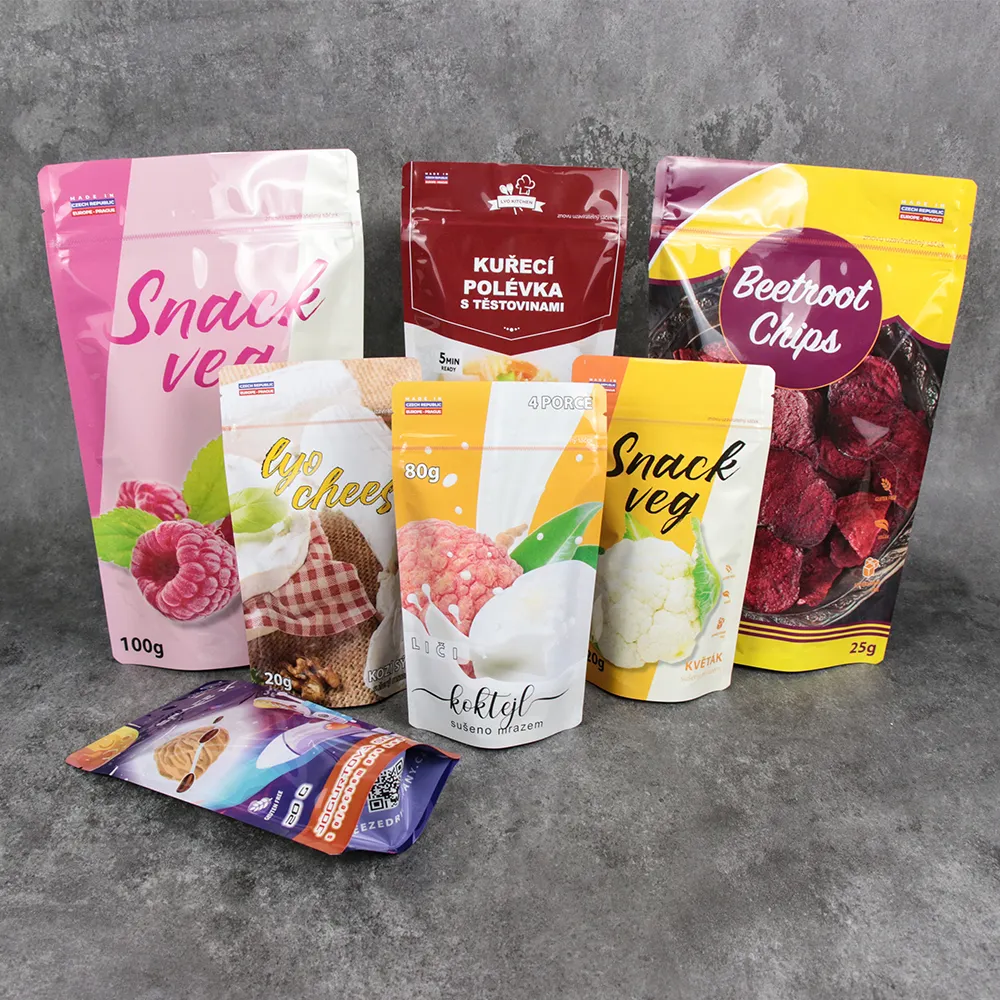 Custom Resealable Stand Pouch Aluminum Foil and PET Plastic 