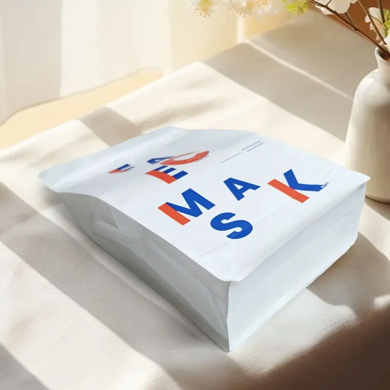 Custom Printed Side Gusset Flat Bottom for Face Mask Zip Top 8 Side Sealed Stand up Pouch for Nut