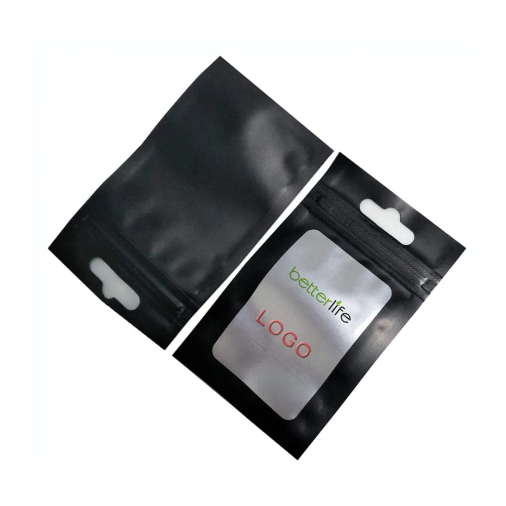High Quality Food Mylar Stand Pouch Hot Stamping Recyclable Ziplock Bag Black Matte LDPE Customizable Environment Friendly