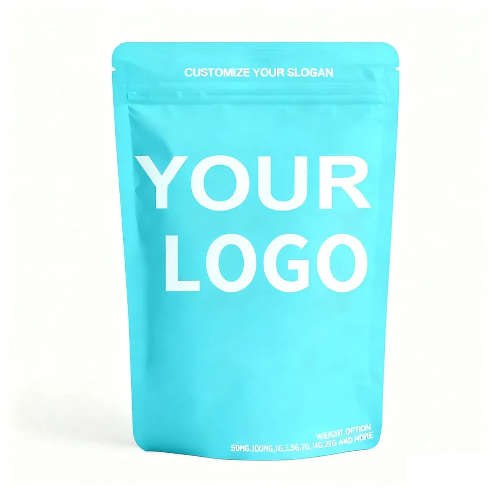 Custom Print Logo Standing Zipper Packaging Bags Reusable Ziplock Doypack Poly Bag Stand up Pouch Packaging for Food