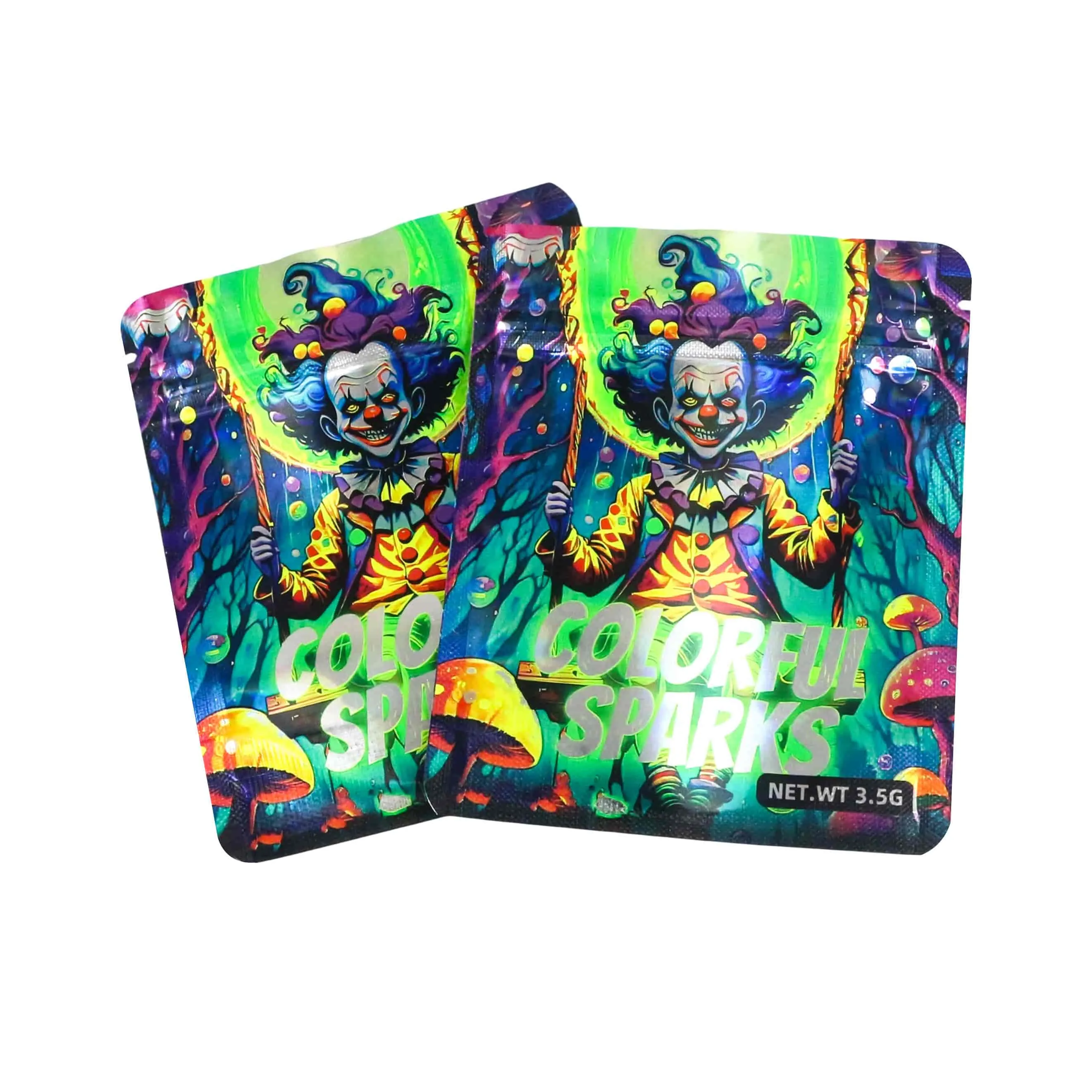 100pcs Childproof Reusable Ziplock 3.5g Plastic Bags Holographic Mylar Edible Pouches 7g 14g Sizes Available