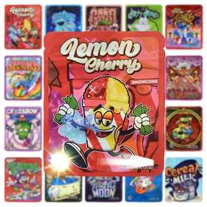 Vibrant candy-style custom printed cannabis edibles pouch